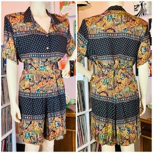 Vintage Multicolor High Waist Women's Shorts